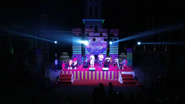 The stage at night